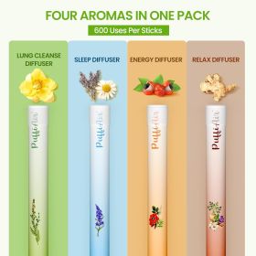 PUFFIAIR 4-Pack Herbal Diffuser Pen | Clean Botanical Aromatherapy Pens with 4 Variety Scents | Cool Mint & Herbal Fragrances | Smooth Daily Arom