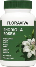Floraviva Rhodiola Rosea Capsules 500mg - Natural Adaptogen Supplement for Stress Support, Mental Focus & Energy - Non-GMO